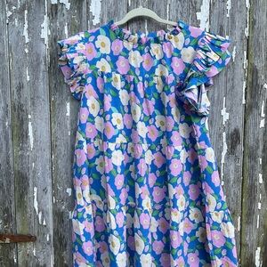 JODIFL womens Floral Dress in Blue and Pink